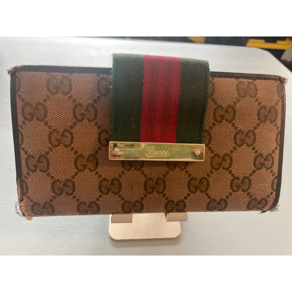 Gucci Monogram Web Continental Wallet Ebony - Picture 1 of 10
